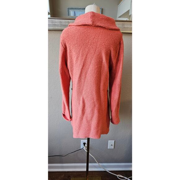 Soft Surroundings Cowl Neck Breakwater Pullover Knit Sweater Women Size M Peach - Picture 2 of 5
